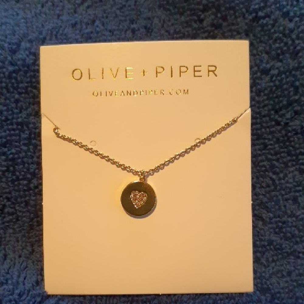 Gold Tone Crystal Heart Pendant Necklace